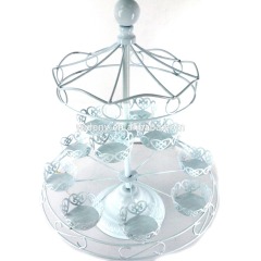 Вращающаяся подставка для свадебного торта с фонтаном из белого металла