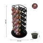360 Degree Rotating Coffee Capsule Stand Storage 36 PCS Caffitaly Carousel Black Standing Coffee Pod Rack