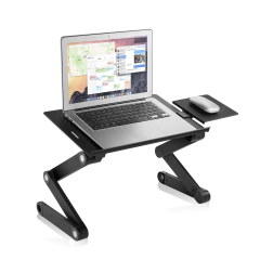Черный складной регулируемый стол для ноутбука, портативная алюминиевая подставка для ноутбука, эргономичный стол для ноутбука с 2 вентиляторами охлаждения ЦП