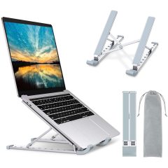 Amazon Desktop Adjustable Portable Foldable Ergonomic Aluminium Laptop Stand for Household Working Book Phone Desk Holder
