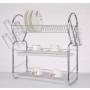Wideny Three Tiers Kitchen Metal Wire Folding Dish Drying Rack with Metal Basket