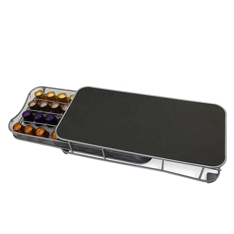 Metal Chrome 40pcs  Storage Drawer Nespresso K Cup Dolce Gusto Capsules Coffee Pod Holder