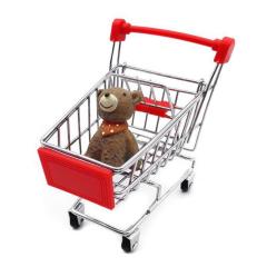 Fabrication vente directe petit supermarché panier chariot Promotion enfant Dimensions mini panier avec roues