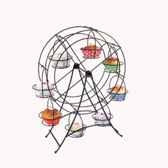 Support de Cupcake rotatif en métal de roue en forme de décoration de thé d'après-midi de mariage de partie