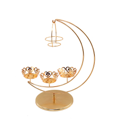 Knallender Mond wie Aussehen Goldener Metallabnehmbarer Hochzeitstortenständer für vier Mini-Cupcakes