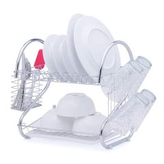 WJ YMR-WJ304-1 bowl Drainer Chrome-plated stainless Steel 2-Tier Dish Rack with Drainboard