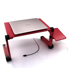 Escritorio portátil de aluminio ajustable para oficina en casa, escritorio para ordenador portátil de 360 ​​grados para sofá