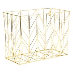 Fashion office home Office Supplies Rose Gold Wire Metal Desk Organizer File Desktop storage basket