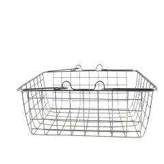 Soporte cuadrado portátil para frutas y verduras, cesta de la compra de mano de metal para supermercado