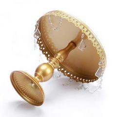 Rundes Goldmetalleisen 3er Pack Kristallkuchen-Cupcake-Ständer für Hochzeitsfeier