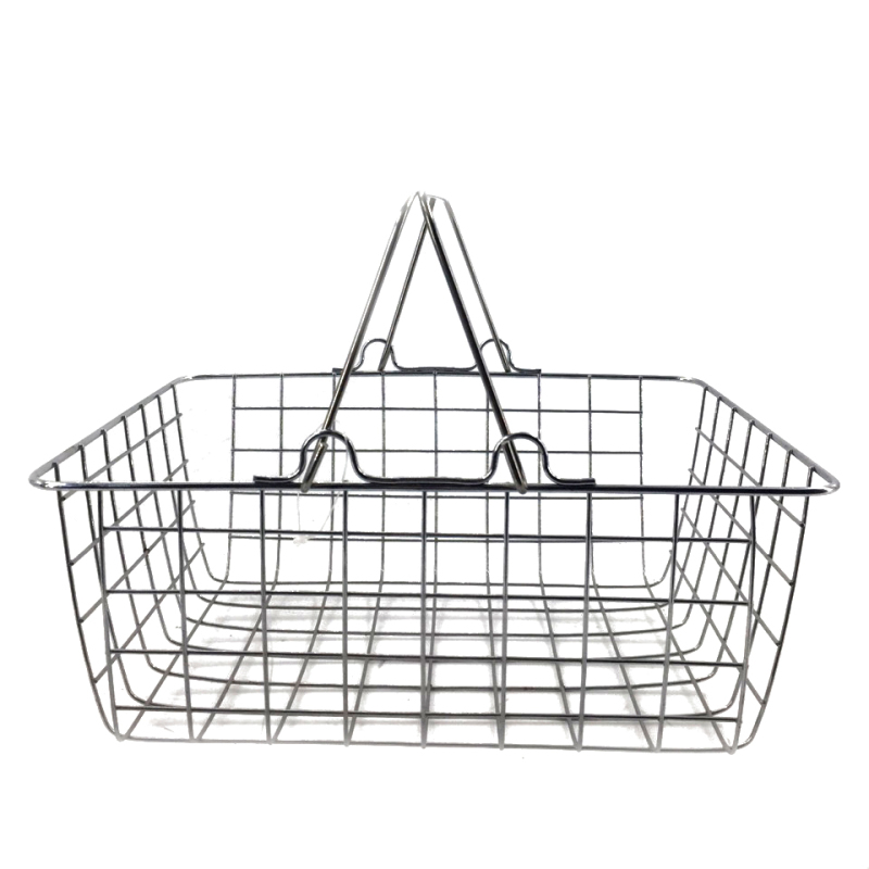 portable square vegetable fruit holder Supermarket  metal hand carry Shopping Basket
