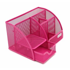 wholesale Multifunctional Office stationery desktop holder stand iron wire metal mesh desk organizer with drawer
