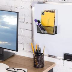 Wideny office stationery whiteboard soporte magnético para bolígrafo de malla metálica montado en la pared