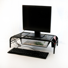 Beliebter Multifunktions-Schreibtisch-Desktop, verstellbarer PC-Computer, Metallgitter-Monitorständer-Organizer mit Schublade
