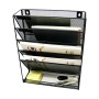Amazon hot sale office stationery mesh 5 tier wall file organizer with clip holder