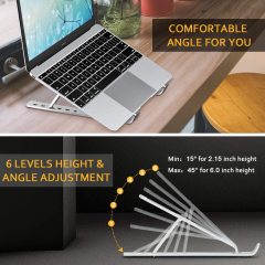 Home Office Multifunktionaler ergonomischer Aluminium-Desktop, verstellbar, tragbar, faltbar, Laptop-Ständer für Bett-Telefonhalter