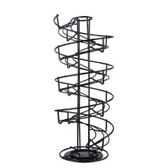 Wideny Kitchen Black Metal Egg Skelter Spiraling Dispenser Storage Display Rack