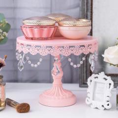Главная День Рождения Украшение Круглый 3 Pack Pink Metal Iron Cupcake Подставка для свадебного торта