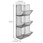 Kitchen household easy assemble metal wire mesh black 3 tier wall hanging food fruit storage basket for Bin Rack Bathroom Holder