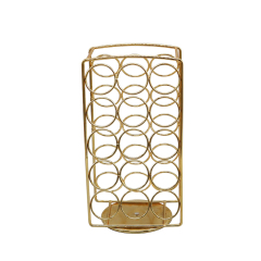 Portacápsulas de café giratorio de hierro dorado de 2 lados personalizado para 30 cápsulas K-cup