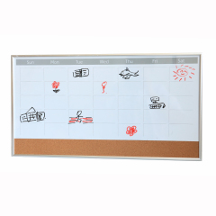 Fournitures de bureau et scolaires cadre en aluminium support libre calendrier à Double usage marqueurs de tableau blanc magnétiques effaçables à sec
