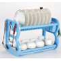 Manufacture Direct Sale Multiple Colors Plastic Kitchen Stand Dish Drainer Rack With Hook