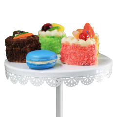 Support à gâteau rond en métal blanc à 2 niveaux, cuisine de fête de mariage de haute qualité, vente en gros