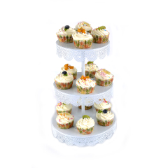 Supports à gâteaux pliants polyvalents en métal fantaisie, 3 niveaux, pour fête, anniversaire, mariage