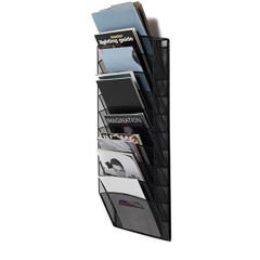 Офисные горячие продажи Черная металлическая проволочная сетка 8 Карманный настенный подвесной файловый органайзер