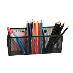 Großhandel Büro Schulbedarf Schreibwaren Drei Raum Magnetische Metallgitter Stifthalter für die Wandmontage
