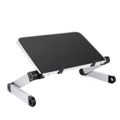 Büro- oder Heimschreibtisch, schwarzer, faltbarer, tragbarer Laptop-Ständer aus Aluminium, verstellbarer Laptop-Ständer, Tisch für Bett