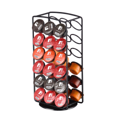 Support de capsules de café rotatif à 360 degrés, 36 pièces, carrousel noir, support de dosettes de café sur pied