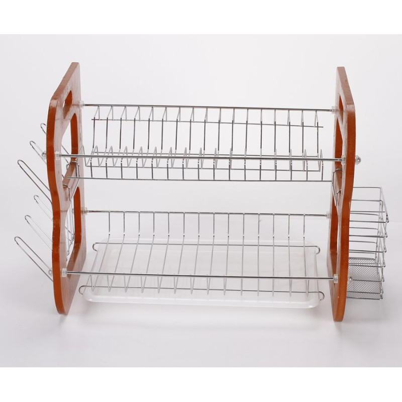 Multi-functional Sturdy Structure 2 Tier Dish Drying Rack with Drainboard for Dish Dryer Rack