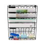 Home office hanging wall mounted wire black document file organizer for letter magazine literature sorter