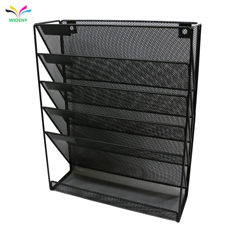File Organizer, 6 Tier metal mesh Wall Mount Desktop Document Letter Tray Organizer