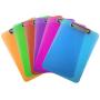 Custom Colorful Transparent mix assorted colors a4 Size Storage letter plastic clip board clipboard with low profile clip
