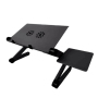 Suitable for Home Working Foldable Laptop Desk Stand with Cooling Fan Mouse Pad Adjustable Height Aluminum Laptop Stand