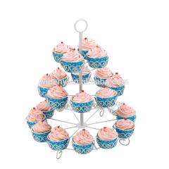 3 niveaux pliable décoration de mariage décoratif fantaisie rotatif mini fil métal bonbons tasse gâteau cupcake titulaire
