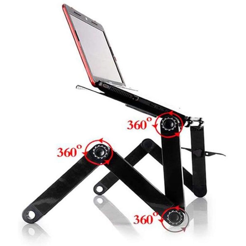 Suitable for Home Working Foldable Laptop Desk Stand without Cooling Fan Mouse Pad Adjustable Height Aluminum Laptop Stand
