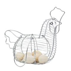 Rustic Farmhouse Metal Chicken Egg Hatching Storage Baskets Kitchen and Home Decor Food Safe Round Egg Baskets