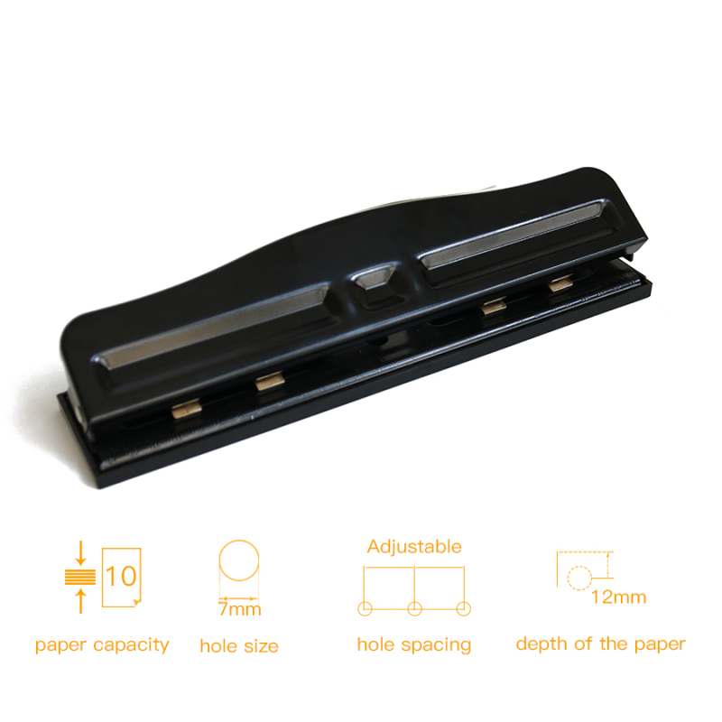 Factory Supplier Adjustable 4 Hole Punch 10 Sheets A4 Paper 7 mm Hole Size Metal Paper Hole Punch Machine