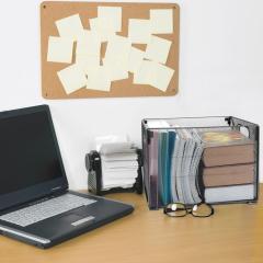 Amazon Büro-Schreibtisch, Metallgeflecht, faltbare Aufbewahrungskiste, Ordner, Datei-Organizer für Zuhause, Briefkastenhalter