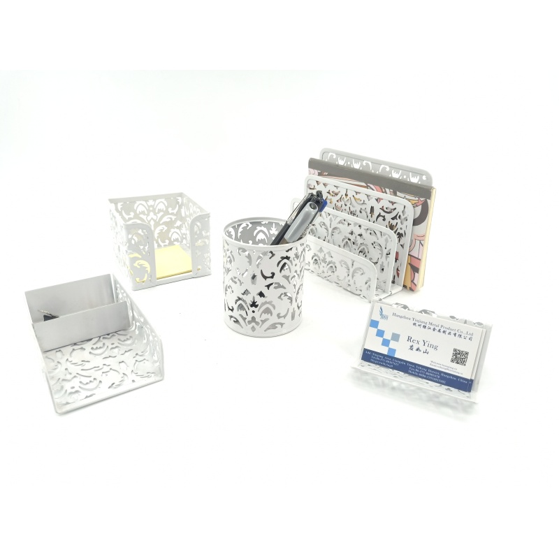 Desk Organizer Memo Tray Pen Cup Modern office table accessories set