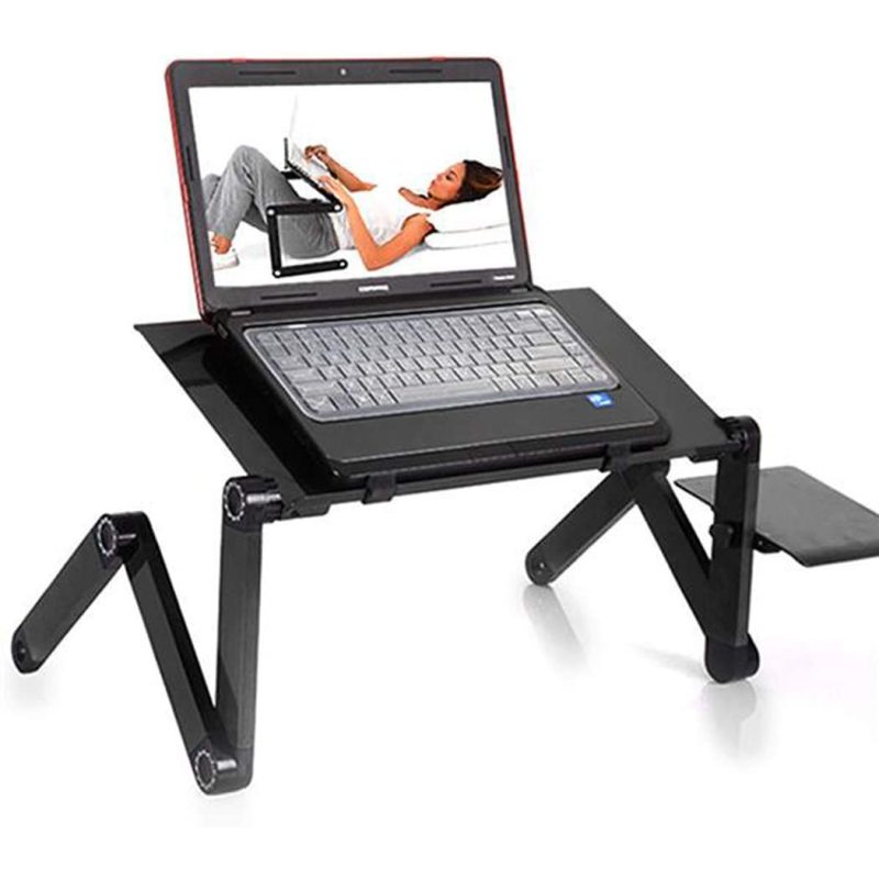 Suitable for Home Working Foldable Laptop Desk Stand without Cooling Fan Mouse Pad Adjustable Height Aluminum Laptop Stand
