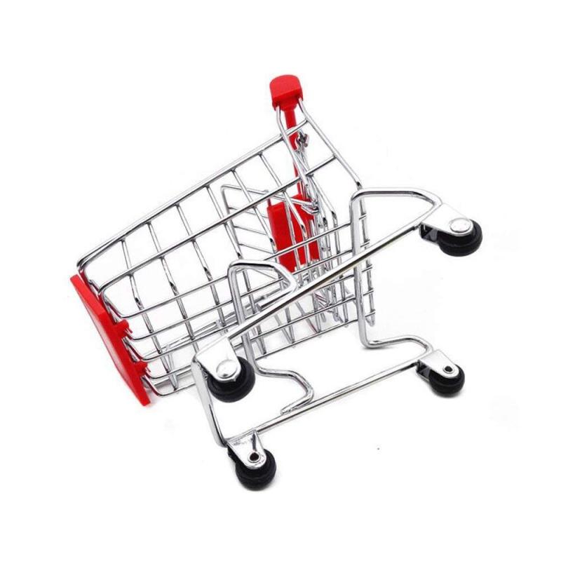 Free Sample Supply Wholesale Folding Toy Advertising Supermarket Trolley Lock Mini Kids Shopping Cart