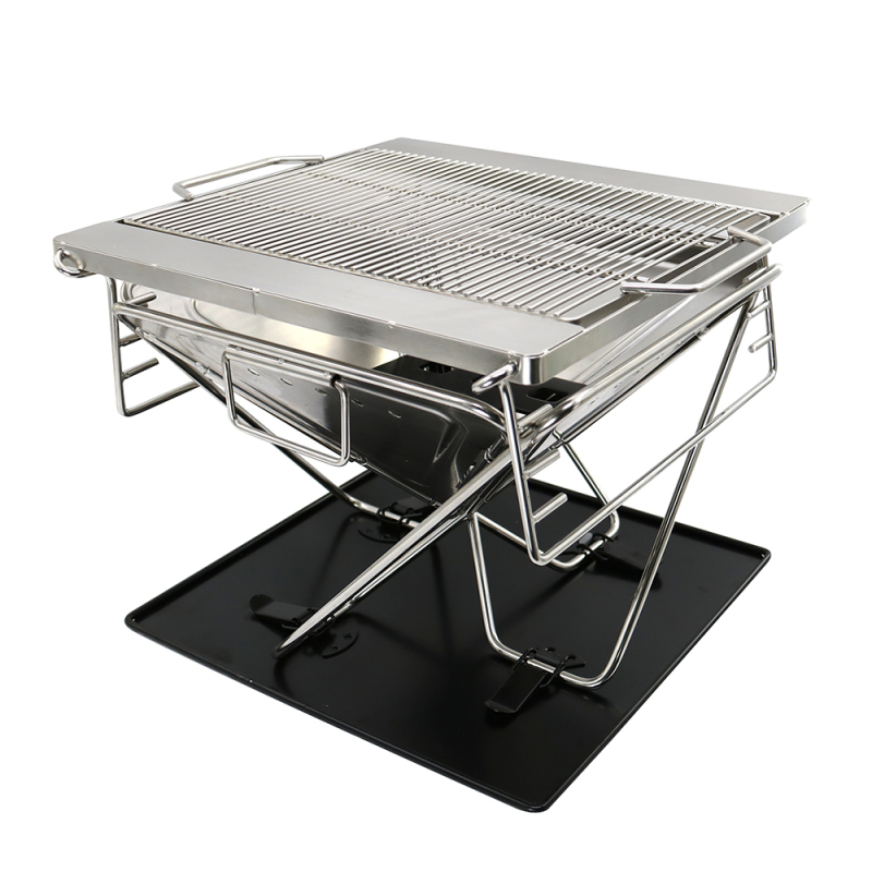 Wholesale Garden Outdoor Portable portable Folding 100% Stainless Steel Barbecue Grill For baking fish and meat