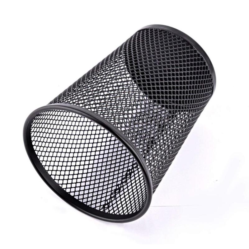 Wideny desk desktop table Pen Organizer Black Round Metal Wire Mesh 3 Pack Pen Pencil holder