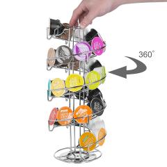 Wideny Coffee Capsule Holder Stainless Steel Dolce Gusto Rotating Coffee Storage Drawer