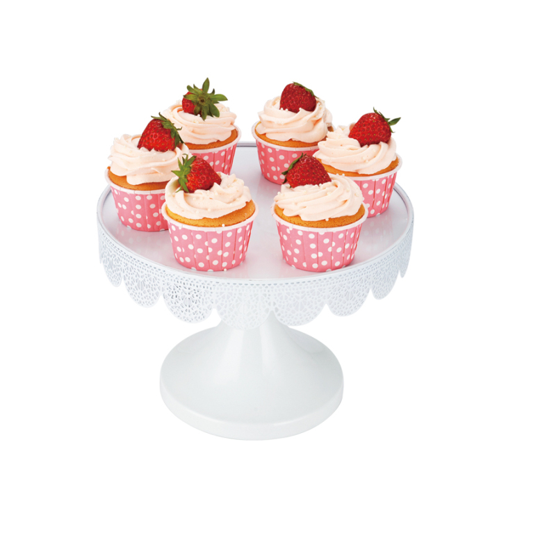 Set of 3 Cake Stands Round White Adjustable Metal Dessert Display Cupcake Cake Stand for Party Wedding