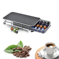 Tiroir de rangement de Capsules de café Nespresso de 40 dosettes en métal chromé de comptoir pour le support de dosette de café de cuisine à la maison